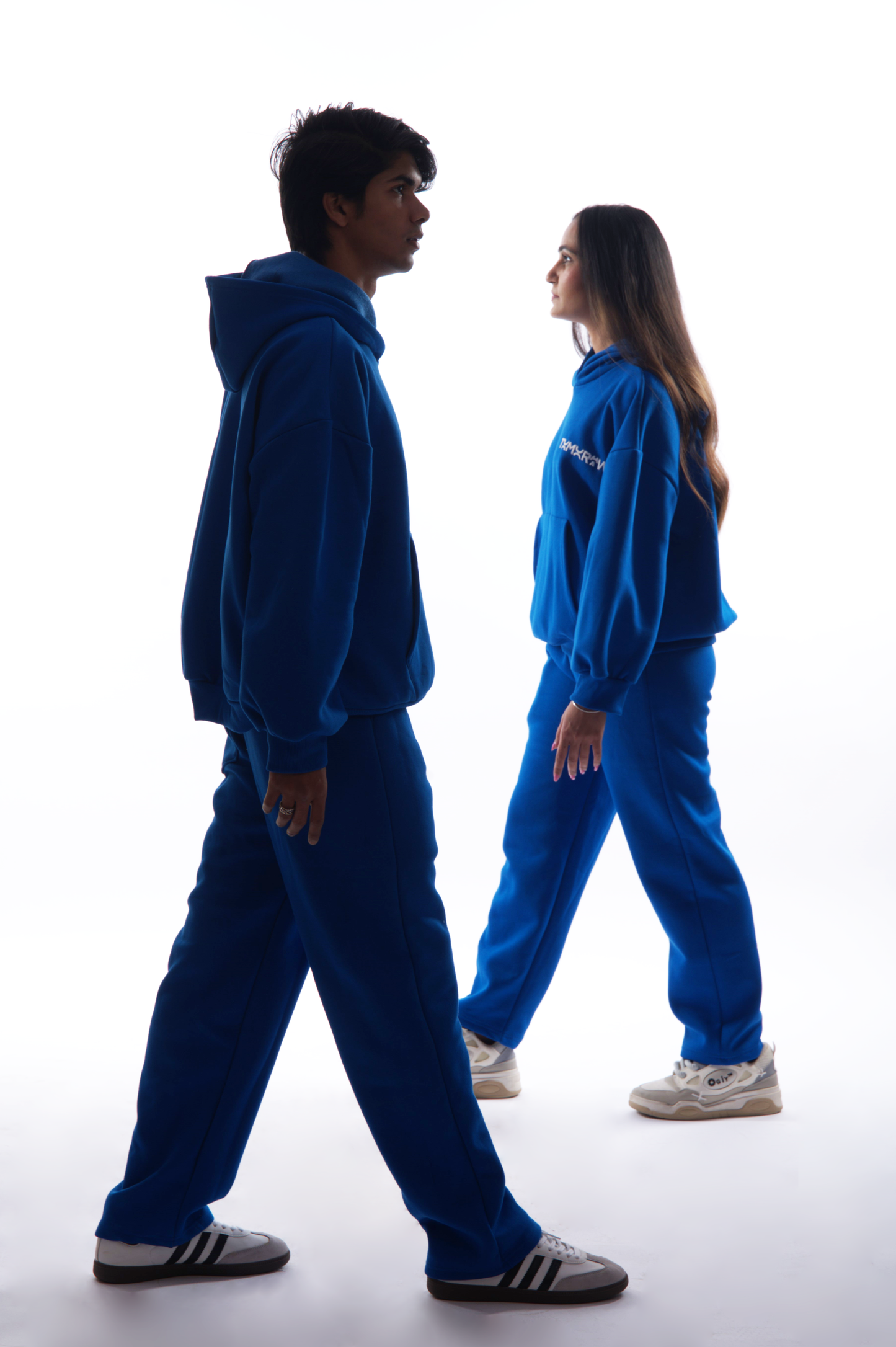 All Blue Oversized Plain Co-ord Set | Unisex | Winter Arc